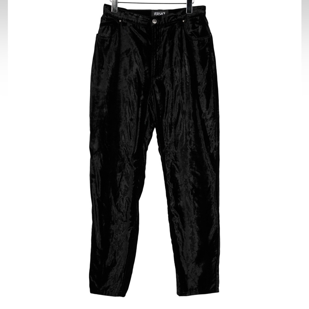 Versace Jeans velour straight leg pants